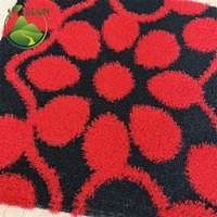 Tapis en gazon artificiel à motif géométrique triangulaire 3D, design imprimé, gazon synthétique pour architecture moderne, rouge, noir, rose