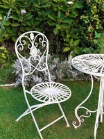 Chaise de jardin pliante en fer forgé de style français rétro, siège de bistrot extérieur en métal, 93 x 46 x 40 cm