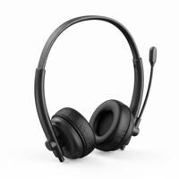 Casque filaire supra-auriculaire avec micro, son stéréo, pilote dynamique, Plug & Play pour PC, téléphone, ordinateur portable, tablettes, plastique noir