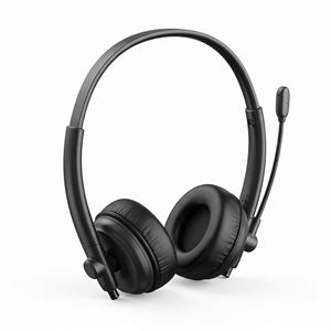 Casque filaire supra-auriculaire avec micro, son stéréo, pilote dynamique, Plug & Play pour PC, téléphone, ordinateur portable, tablettes, plastique noir - Product Image 4
