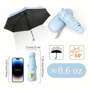 Parapluie de poche pliable automatique personnalisé, petit et compact, pour adulte, vente en gros - Product Image 6