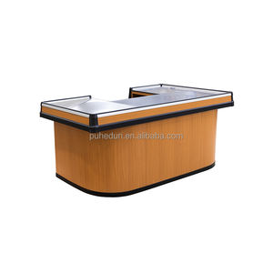 木制のカスタムモダンデザイン小売店チェックアウトカウンター - Product Image 2