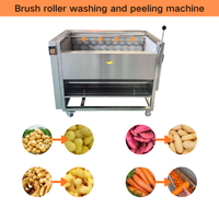Borstelrol Cassave Reinigingsmachine Fruit Groente Wasmachine Elektrische Gember Aardappel Was- en Schilmachine