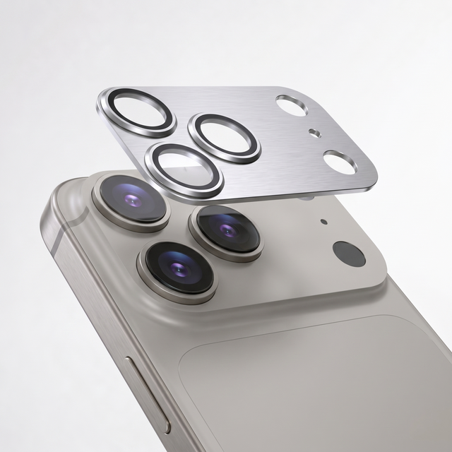 Luxury 9H Tempered Glass & Metal Ring Camera Lens Protector for 17 Pro Max with Anti-Scratch & Full-Coverage Protection