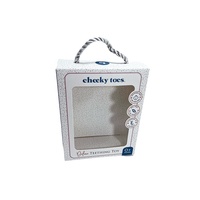 Boîtes d'emballage en papier aluminium pour enfants, Logo personnalisé, Rose or, anneaux de dentition pour jouets, Clip factice avec fenêtre transparente