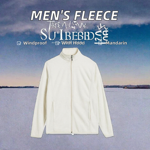 Veste coupe-vent à capuche en toile unisexe de haute qualité, poids 330 grammes, unie, automne-hiver, fermeture éclair intégrale, col mandarin, teinture unie - Product Image 3