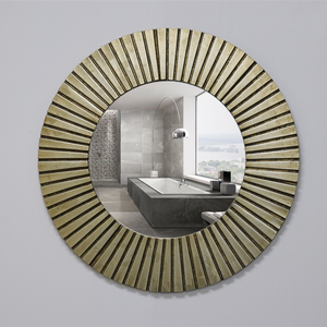 <span class=keywords><strong>Miroir</strong></span> mural antique de grande taille en or, meubles de salon, forme de <span class=keywords><strong>soleil</strong></span>, <span class=keywords><strong>miroir</strong></span> rond décoratif pour la maison - Product Image 4