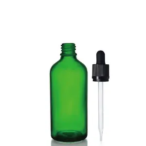 Botella de vidrio de aceite esencial de suministro directo de fábrica con cuentagotas Botella cuentagotas de aceite esencial transparente de 4 oz