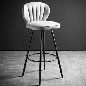 Sgabello da <span class=keywords><strong>Bar</strong></span> con Schienale in Velluto <span class=keywords><strong>e</strong></span> Gambe in Metallo Nero, Tavolo Rotondo Bianco per <span class=keywords><strong>Bar</strong></span>, Caffè <span class=keywords><strong>e</strong></span> Ristoranti, Vendita all'Ingrosso - Product Image 2