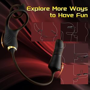 Điều khiển từ xa p tại chỗ rung dương vật Vòng xuất tinh trì hoãn thrusting hậu môn Vibrator Cock Ring cho tuyến tiền liệt kích thích - Product Image 4