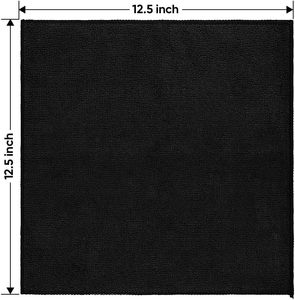 ผ้าทำความสะอาดไมโครไฟเบอร์16 ''x 16'' ผ้าขนหนูไมโครไฟเบอร์อเนกประสงค์สำหรับทำความสะอาด (สีดำ) - Product Image 3