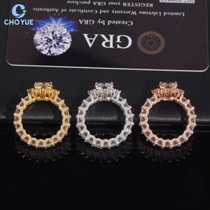 Luxury Cluster Cushion Moissanite Fully Band <b>Iced</b> Out Solid Sterling Silver 925 Hip Hop Jewelry VVS Moissanite Diamond Band <b>Ring</b> - Product Image 2