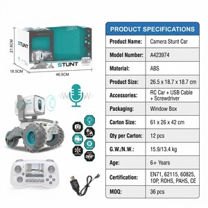 Auto de Acrobacias RC de 3 Ruedas con Cámara WiFi, Video, Diálogo por Voz, Control por Aplicación, Transmisión en Tiempo Real, Juguete de Control Remoto, Regalo para Niños - Product Image 2