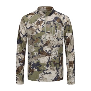 Magliette a Maniche Lunghe in <span class=keywords><strong>Lana</strong></span> Merino per <span class=keywords><strong>Uomo</strong></span>, Protezione Solare, Zip 1/4, Asciugatura Rapida, Rinfrescanti, Camouflage per Pesca e Caccia - Product Image 1