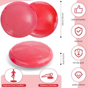 Cojín Inflable de PVC Esmerilado Rojo CZFIT, Antiexplosión, Antideslizante, Ligero, Doble Uso para Soporte de Columna Vertebral en Oficina, Yoga y Entrenamiento - Product Image 2