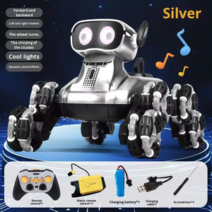 Nouveau design, jouet <span class=keywords><strong>robot</strong></span> chien technologique rechargeable gris, lumineux, de haute qualité, coffret cadeau d'anniversaire - Product Image 2