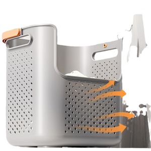 Wall Mounted Laundry <b>Basket</b> Rectangle PP Plastic Breathable Flexible <b>Storage</b> For Bathroom Clothes Organizer - Product Image 5