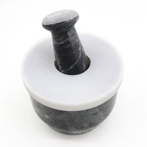 Bols de broyage à Double face en pierre de granit naturel, ensemble de mortier et de pilons - Product Image 3