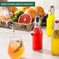 Bouteilles en verre hermétiques à ouverture pivotante pour la brasserie, la fermentation du kombucha, avec 2 becs verseurs