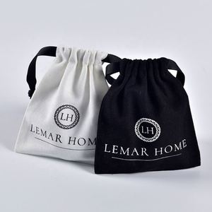 Custom Cotton Hemp Pouch Natural Cotton <b>Pen</b> Gift Jewelry Drawstring Bags - Product Image 1