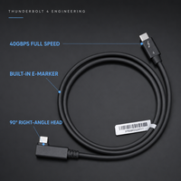 Connecteur USB-C Thunderbolt 4 à angle droit 90 degrés 240W PD 40 Gbps 8K 60Hz 0,6/0,8 m Câble en cuivre plaqué argent pour MacBook