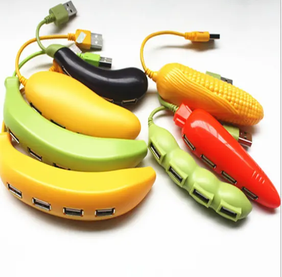 Novelty fancy fruit 4 port USB hub man use USB hub with cable included wholesale