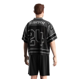 เสื้อฟุตบอลอเมริกันปักลายพร้อมขอบตกแต่งแบบปรับแต่งได้ ผ้าระบายอากาศเย็นสบาย และกระเป๋าแห้งเร็วสำหรับการใช้งานหลายสนาม - Product Image 4