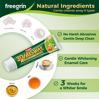 Lot de 4/6 Freegrin Miswak Dentifrice au Miel Formule Naturelle à Base de Plantes avec Extrait de Miel Pur pour Blanchir les Dents et Soigner les Gencives
