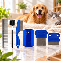 Brosse démêlante pour animaux de compagnie, kit de toilettage pour chiens, brosse à dents larges, peigne pour chiens, kit d'entretien et de soin pour animaux de compagnie