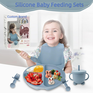 Juego <span class=keywords><strong>de</strong></span> alimentación <span class=keywords><strong>de</strong></span> silicona <span class=keywords><strong>para</strong></span> bebés <span class=keywords><strong>de</strong></span> 12 piezas - 2 baberos, babero con boquilla, vaso antiderrame, recipiente <span class=keywords><strong>para</strong></span> snacks, tazón con ventosa, plato dividido y juego <span class=keywords><strong>de</strong></span> utensilios dobles - Product Image 5