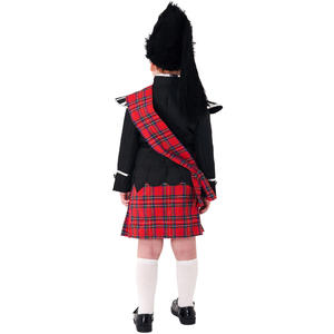 Scozzese tradizionale scozzese Cosplay scozzese abito in Kilt scozzese rosso scozzese Costume britannico di Halloween costumi per uomini adulti bambini - Product Image 3