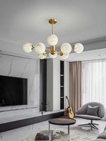 Lámpara de Techo Decorativa de Alabastro y Cobre de Diseño Creativo Estilo Nórdico para Sala de Estar, Comedor o Villa