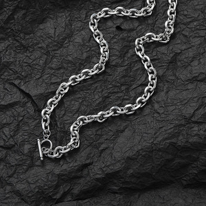 Collana a catena Rolo 316 in acciaio inossidabile 4mm 8mm 9.5mm placcato in oro classico per regalo di anniversario di matrimonio - Product Image 3