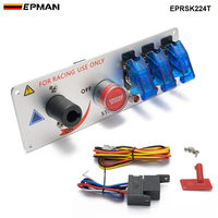EPMAN 12V voiture de course interrupteur d'allumage à bascule panneau LED bouton-poussoir démarreur de démarrage du moteur
