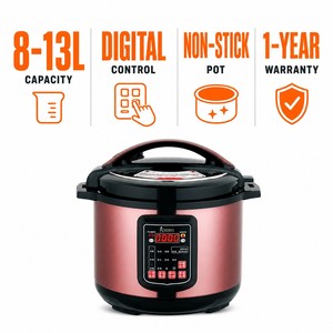 <span class=keywords><strong>Olla</strong></span> <span class=keywords><strong>a</strong></span> <span class=keywords><strong>Presión</strong></span> Eléctrica Multiusos en Oferta, 8-13L, con Control Digital, Acero Inoxidable, Antiadherente, Operación con un Solo Toque - Product Image 6