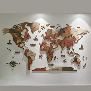 <span class=keywords><strong>Mapa</strong></span> del Mundo de Madera en 3D, Arte de Pared de Madera, Decoración de Pared de Madera Grande, Idea de Regalo de Inauguración, Arte de Pared de Madera, <span class=keywords><strong>Mapa</strong></span> de Viajes Mundiales - Product Image 4