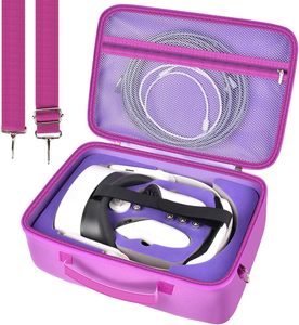 Étui de transport pour casque Meta <span class=keywords><strong>Quest</strong></span> 3S/3/<span class=keywords><strong>2</strong></span>, rangement <span class=keywords><strong>VR</strong></span> pour casque et manettes, protection faciale et sangle d'épaule, idéal pour la maison et les voyages - Product Image 1