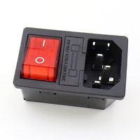 Prise d'alimentation AC14-F16 IEC C14 3 en 1 combinée avec interrupteur et porte-fusible, montage sur panneau, prise d'alimentation AC