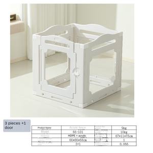 Оптовые поставки товаров для животных - Модульный и складной манеж для животных - HDPE, прозрачные панели - Безопасное пространство для собак, кошек и мелких домашних животных - Product Image 6