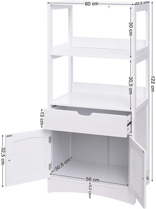 <span class=keywords><strong>VASAGLE</strong></span> Salle De Bains Entrée <span class=keywords><strong>Cuisine</strong></span> Salon Blanc Grande Armoire avec Tiroir Double Portes - Product Image 3