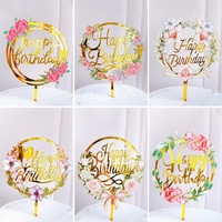 Vente en gros d'usine - Décorations de gâteau en acrylique pour anniversaire, Saint-Valentin, Pâques, Noël - 6 styles différents - Écologiques - Pour les fêtes