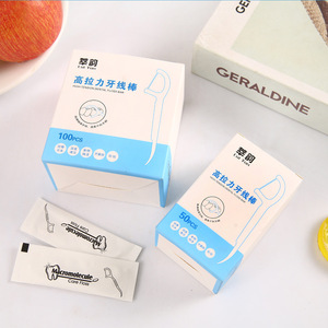 ไหมขัดฟันแบบมีด้ามจับ Cui Yun ความต้านทานสูง 100 ชิ้น แบบพกพา ใช้แล้วทิ้ง ขนาดครอบครัว - Product Image 1