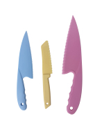 Ensemble de cuisine miniature 3 pièces pour enfants, en PP de qualité alimentaire, écologique, durable, ambidextre, couteau à gâteau sûr pour enfants