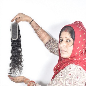 100% cheveux vierges bruts non transformés couleur naturelle noir 8-32 pouces cuticule alignée 2*6 HD fermeture Bodywave Indian Temple cheveux humains - Product Image 1