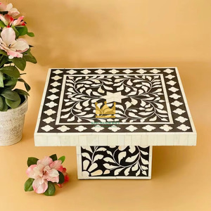 Handmade Eco-Friendly Multi-Color Pattern Wedding <b>Cake</b> <b>Stand</b> Set Bone Inlay Dessert Serving <b>Cheap</b> Price From Vietnam - Product Image 4