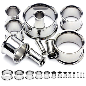 Acier <span class=keywords><strong>Double</strong></span> Évasé Creux <span class=keywords><strong>Oreille</strong></span> Chair Tunnel Plug Sans Fil <span class=keywords><strong>Oreille</strong></span> Expander Jauges Piercing Bijoux Sans Fil - Product Image 2