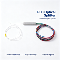 Harga Pabrik Peralatan Fiber Optik FTTH PLC Splitter 2 4 8 Jalur APC UPC 0.9mm MiNi Steel Tube Bare PLC Fiber Splitter