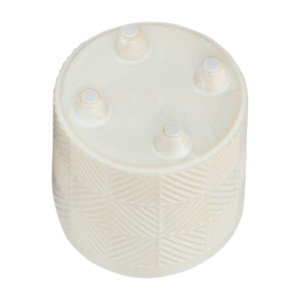Set di Vasi in Ceramica Rotondi Decorativi per Interni ed Esterni Design Geometrico Bianco con Base a Tre Gambe - Product Image 5