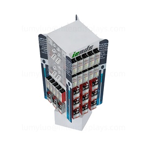 Expositor Giratorio de Metal para Accesorios de Teléfono Móvil, Cargador de Cable USB, 4 Ganchos Laterales y Ranuras para Tarjetas, Solución de Exhibición para Tiendas - Product Image 3