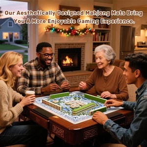 Tapis de Mahjong le plus vendu, en caoutchouc naturel, luxe moderne, 4 joueurs, pieds pliants en métal, salle de jeux, antidérapant - Product Image 4
